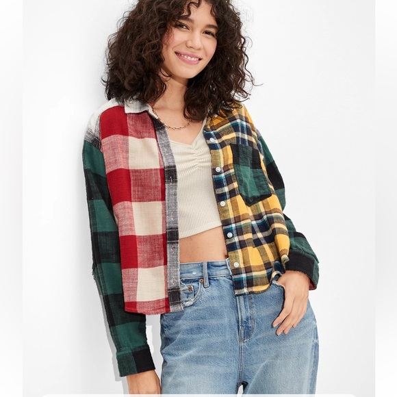 American Eagle Cropped Flannel